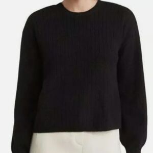 DKNY Classic Cashmere Blend Crew Neck Sweater Sz XL Black